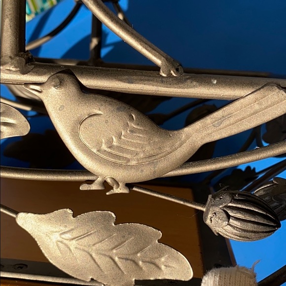 Wooden Iron basket wood heavyweight organizer bird - Picture 6 of 7